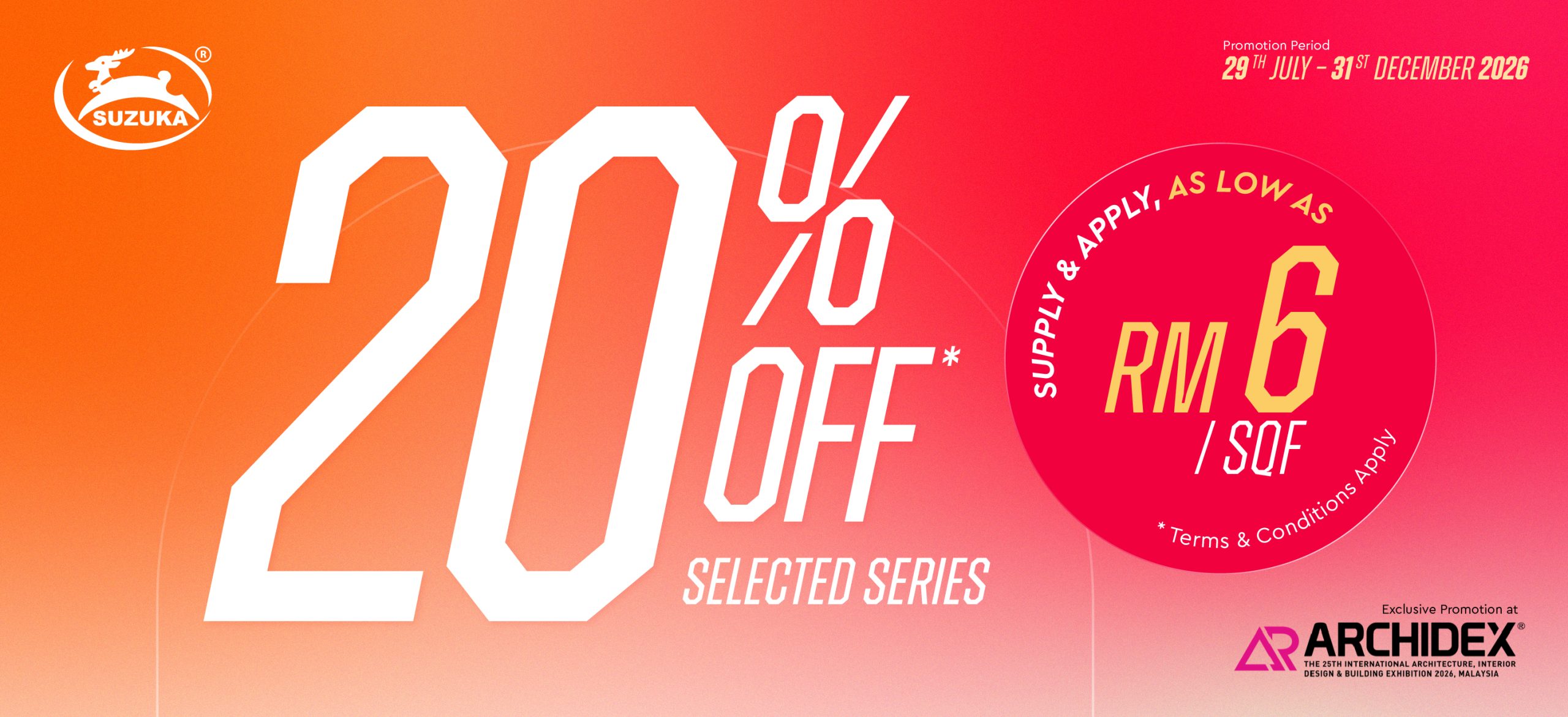 suzuka promotion archidex2026 20% off selected series banner