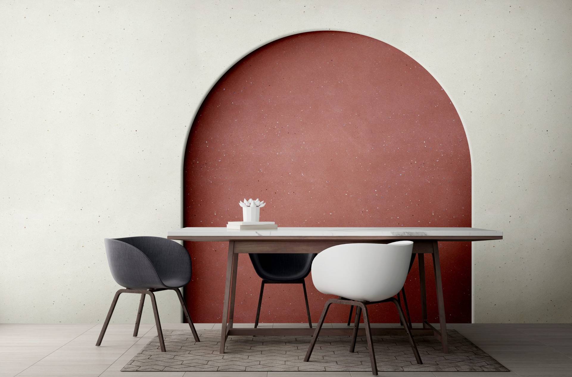 the mock up room interior design of minimal dining room and empt