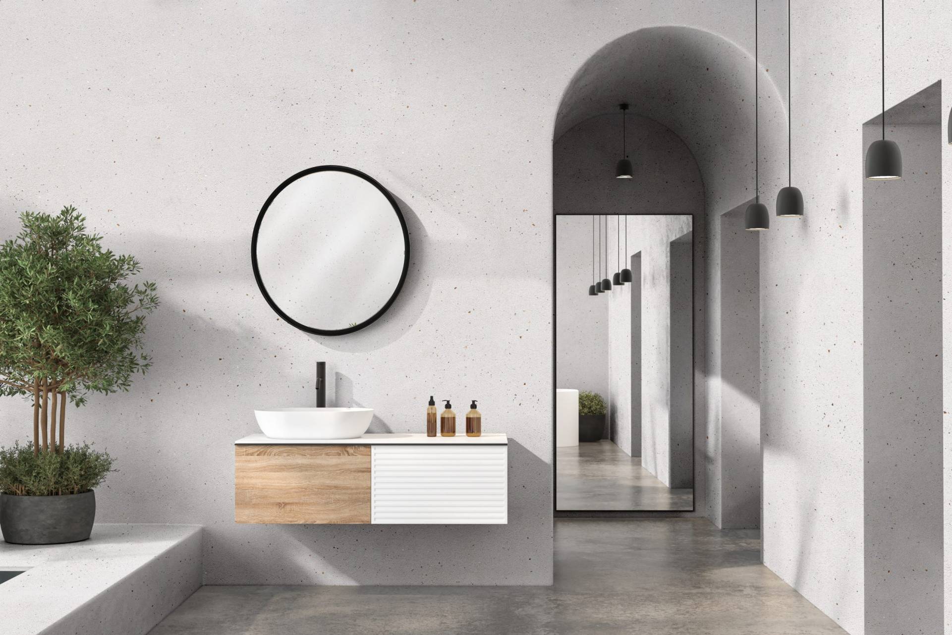 soft,natural,and,sophisticated,minimal,bathroom,has,white,sink,,oval